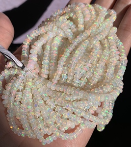 W.A.GEMS Perles d'Opale Éthiopienne 3-5 MM, Fil de 17 Pouces, Opale de Feu Naturelle, Perles Rondelles Multicolores pour la Fabrication de Bijoux - Product Image 3