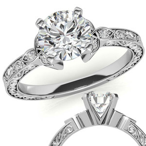 Classic Designer 18k SOLID Gold <b>Ring</b> Round Brilliant Lab Grown Diamond Antique <b>Celtic</b> Knot Engagement <b>Ring</b> For Women And Girls - Product Image 4