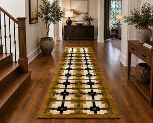 Handmade Kilim Wool Jute Stair <b>Runner</b> <b>Rug</b> Geometric Farmhouse Boho Hallway Stair Carpet Entryway Custom Size Floor Covering - Product Image 3