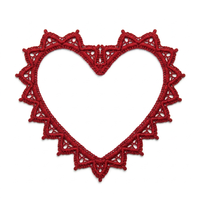 Dentelle Guipure GPO Rouge Géométrique 10mm, Écologique, Fantaisie, Luxe, Traditionnelle, en Polyester, Personnalisable, 20 Mètres, pour Chaussures et Sacs