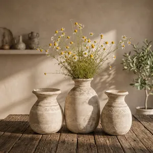 Maceta Colgante de Madera Vintage, Florero Decorativo Tallado a Mano para Hogar, Jardín, Sala de Estar, Entrada - Product Image 3