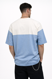 เสื้อยืดพิมพ์ลายกราฟิกสำหรับผู้ชาย สไตล์ลำลอง ทรงโอเวอร์ไซส์ ผ้าคอตตอนผสม แขนครึ่ง สีบล็อค สตรีทแวร์ คอกลม - Product Image 3