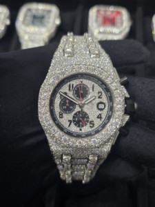 Reloj Mecánico Automático de Lujo Estilo Hip Hop, Unisex, Acero Inoxidable, Cristal de Zafiro, Resistente al Agua 10 Bar, Moissanita VVS Color D - Product Image 4