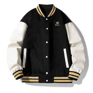 Premium Quality Men's Varsity Winter Jacket with Stand Collar Front Logo Breathable & Windproof Durable Fabric for Streetwear - Product Image 1