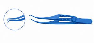 Forceps Colibri en titane bleu de haute qualité, longueur totale 77 mm, instrument chirurgical ophtalmique - Product Image 2