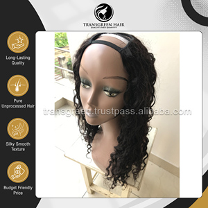 Huge Sale on Top Notch Quality Raw Unprocessed Virgin Temple Hair Grade U Part Natural Curly Human Hair Extensions - <b>Wigs</b> - Product Image 3