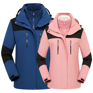 Winter Outdoor Waterproof 2 Layer 3 in 1 Technical Jacket Mountain Ski Raincoat with Removable <b>Fleece</b> <b>Liner</b> Windproof Coat - Product Image 1