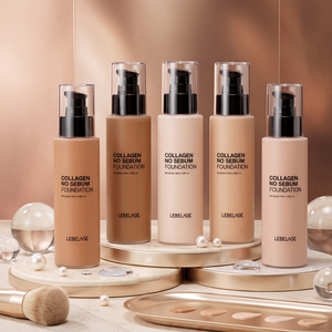 Fond de Teint Collagène Sans Sébum, Collagène Hydrolysé, Adénosine, Fini Soyeux, Longue Durée, Soin Anti-Rides, Maquillage Coréen 100ml - Product Image 1