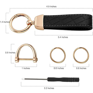 Llaveros de Cuero para Autos de Lujo, Colores Personalizados, Nuevo Diseño, Precio Económico, Llaveros de Cuero Genuino de Alta Calidad al por Mayor - Product Image 5