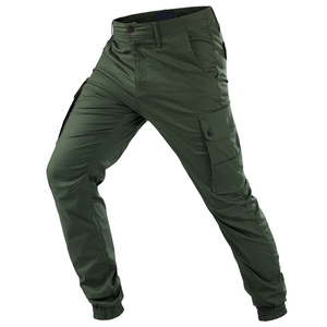 Men's Green Cargo Pants High Waist Multiple Pockets Breathable Workwear Style Straight Fit Midweight Canvas <b>Material</b> - Product Image 3