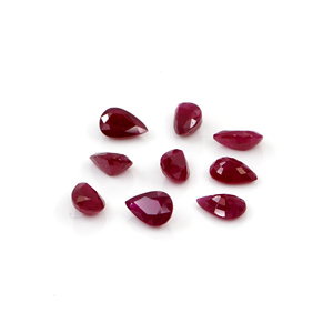 Rubíes naturales sin tratar de Mozambique, calibrados en forma de pera de 4x6 mm, piedras preciosas de rubí facetadas naturales sueltas para la fabricación de joyas, listas para usar. - Product Image 5
