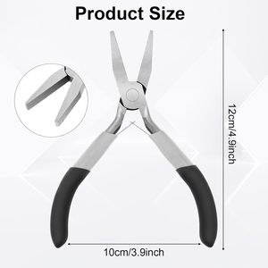 Pince à bec plat en acier inoxydable de 5 pouces, outil miniature à mâchoires lisses pour la pliage de fil, l'ouverture de bagues, la réparation artisanale - Product Image 6