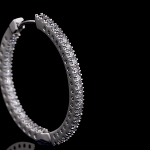 Pendientes de Aro Dhanlaxmi Export ER 4600 de Oro Blanco de 14K con Diamantes Cultivados en Laboratorio de 2.00 CTW, Certificados por IGI, Joyería Fina de Lujo para Mujer - Product Image 3