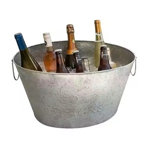 Bañera Multiusos de Metal para Bebidas Frías, Cubo Enfriador de Acero Inoxidable para Fiestas, Enfriador de Vino y Cerveza, para Uso en Bares y Eventos - Product Image 3