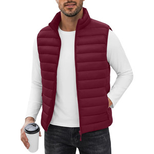 <b>Men</b> <b>Black</b> Quilted Puffer <b>Vest</b> Stand Collar Zipper Closure Windproof Casual Outerwear Autumn Wear - Product Image 3
