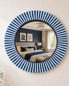 Miroir rectangulaire poli de qualité supérieure avec incrustation d'os, design moderne, grande taille pour décoration murale - Product Image 1