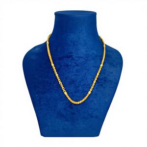 Cadena Bahubali de oro macizo de 22 quilates para hombres y mujeres, collar de eslabones de oro amarillo auténtico, joyería fina para uso diario, regalo unisex - Product Image 1