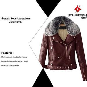 Nouveautés : Manteau en fausse fourrure, vestes en cuir zippées en polaire pour hommes, veste de moto chaude pour l'hiver et l'automne - Product Image 3