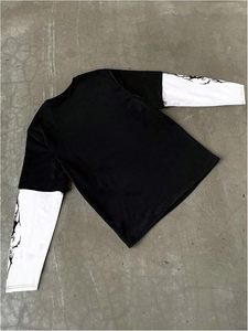 Camiseta gótica para hombre, manga larga, cuello redondo, con estampado gráfico - Product Image 5