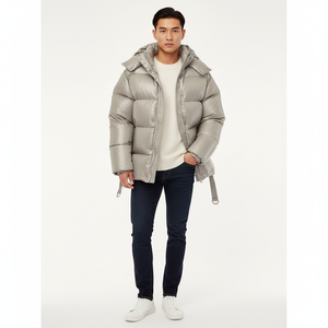 Chaqueta Bomber de Invierno Ligera para Hombre, con Cierre, de Lona, con Logotipo Personalizado de Alta Calidad, Color Único, 2025 - Product Image 4