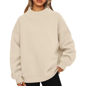 Sudadera Oversize con Cuello Redondo, 100% Algodón, Color Sólido, Tejido de Punto, Manga Regular, Unisex, Invierno, Bordada, Transpirable - Product Image 1