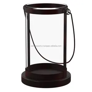 Portavelas de Madera Natural y Metal Plateado Pulido, Moderno y Elegante, Hecho a Mano, para una Decoración Elegante del Hogar y Hoteles - Product Image 2