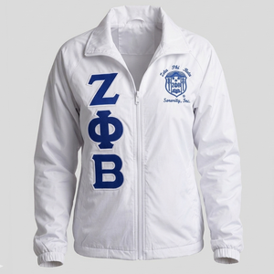 Zeta Phi Beta Sorority Embroidery Winter <b>Coaches</b> Jacket Unisex Polyester/Nylon Custom Made Windproof & Waterproof - Product Image 6