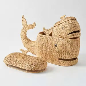 Cesta de Lavandería Ecológica Hecha a Mano con Forma de Ballena, Cesta de Almacenamiento de Juguetes con Forma de Animal para Bebés - Product Image 5