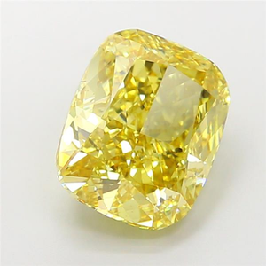 Diamante suelto de laboratorio con corte brillante tipo cojín, color amarillo intenso, certificado CVD, excelente elección para joyería fina. - Product Image 3