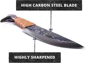 Cuchillo Medieval Antiguo Hecho a Mano, Forjado a Mano, Personalizado, para Camping, de Acero con Alto Contenido de Carbono, Hoja Fija, Ecológico, Personalización OEM - Product Image 5