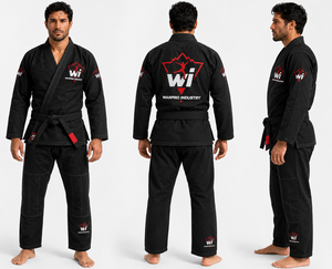 ชุดคิโมโน BJJ สีดำ ผ้าฝ้าย 100% ทนทาน ทรงปกติ สำหรับผู้ชาย ชุดฝึกศิลปะการต่อสู้ - Product Image 4