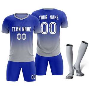 Custom Purple Yellow Soccer Jersey Set V-Neck Short Sleeve Sublimated Breathable Unisex Adult Team Apparel - Product Image 1