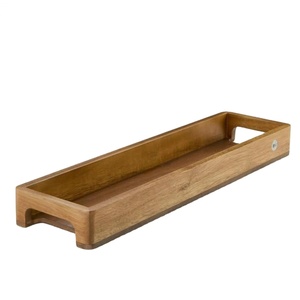 Bandeja de Bar Personalizada de Madera de Mango con Acabado Natural, Bandeja para Servir Botellas y Vasos de Cerveza y Champán, Bandeja Decorativa Multiusos - Product Image 1