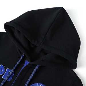 Sweat à capuche Zeta Phi Beta noir à boutons, broderie chenille, vêtements de sororité grecque, unisexe, coton premium - Product Image 5