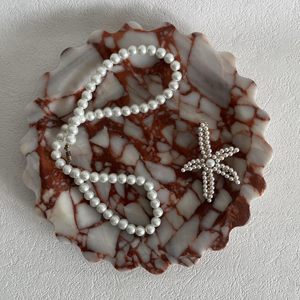 Marble Scalloped Tray Round Wave Tray <b>Small</b> Serving Platter <b>for</b> Counter, Bathroom, <b>Kitchen</b>, Nightstand, Jewelry Ring Dish Holder - Product Image 3