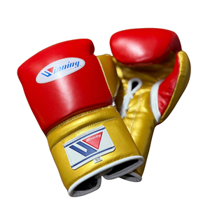 Gants de boxe pour adultes Winning, en cuir noir et jaune, 14oz 16oz, fermeture à lacets, sangle de poignet réglable, légers, professionnels - Product Image 5