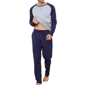 Conjunto de Pijama de Manga Larga para Hombre, 100% Algodón, Suave y Transpirable, Ropa de Dormir, Ropa de Casa, Logotipo Personalizado, Fabricante Mayorista OEM ODM - Product Image 4