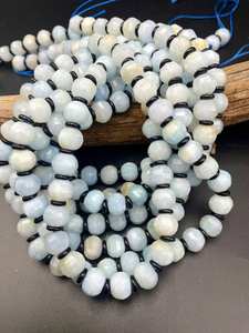 Perles de pierre précieuse aquamarine naturelle, facettées, magnifiques perles de cristal bleu, belle qualité pour la création de bijoux, enfilées. - Product Image 2