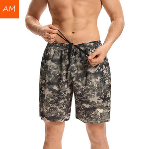 Shorts de sport décontractés pour hommes, camouflage, séchage rapide, taille élastique, poches, logo personnalisé, haute qualité - Product Image 5