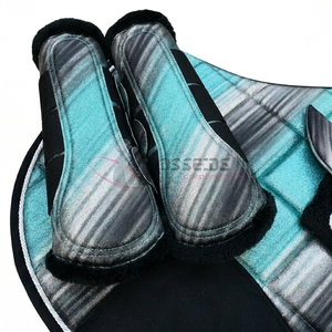 Horse Saddle Blanket Ear Bonnet <b>Brushing</b> <b>Boots</b> Matching Set Diamond Quilted Breathable Shockproof Equestrian Equipment - Product Image 5