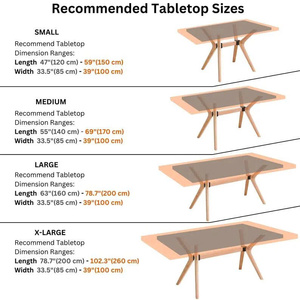 Pieds de table en bois de hêtre massif, base rectangulaire pour grandes tables à manger en bois - Product Image 4