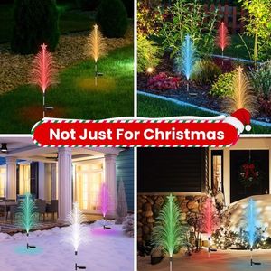 Luci Solari a 7 Colori per Albero di Natale (Confezione da 4) IP44 Impermeabili per Esterni, Decorazione Realistica in Fibra Ottica a Forma di Cedro, Luci da Giardino - Product Image 3