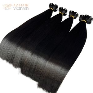 100% Natural Bone Straight Machine Double Weft Raw Unprocessed Virgin Human <b>Hair</b> Extensions From Vietnam <b>Hair</b> Vendors - Product Image 1