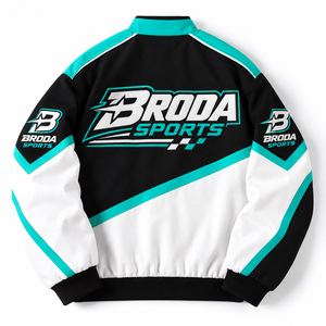 Wholesale 2026 New Arrival Custom logo Embroidery <b>Race</b> <b>Car</b> <b>Jacket</b> Heavy Cotton Oversized Nascar Racing Bomber <b>Jacket</b> for Men - Product Image 2