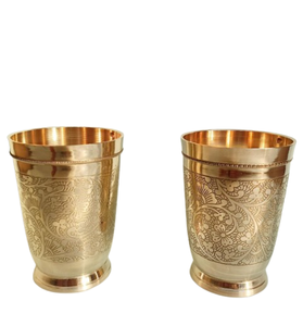 Ensemble de deux gobelets de taille moyenne en acier inoxydable finition cuivre argenté, gobelet moderne personnalisé, produit d'exportation - Product Image 2