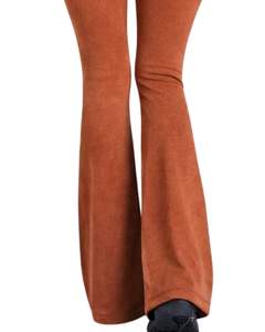 Conjunto de yoga de dos piezas para mujer, color marrón óxido, top corto con cremallera y pantalones acampanados de cintura alta, ropa elástica para gimnasio, fabricante personalizado OEM - Product Image 4