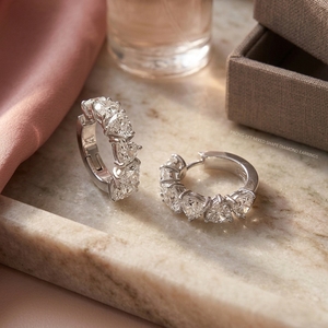 Boucles d'oreilles en diamant en forme de cœur pour femmes, diamant cultivé en laboratoire CVD HPHT, pour mariage et soirées - Product Image 5