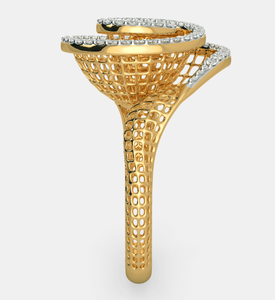 2.00 Ct <b>Helix</b> <b>Ring</b> 14k Yellow Gold Lab Diamond <b>Ring</b> Round Brilliant Cut F Color VS1 Clarity IGI Certified Wedding <b>Ring</b> Jewelry - Product Image 2