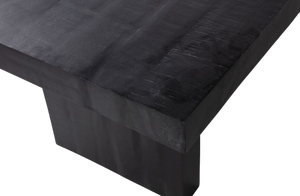Table basse en bois massif de style mid-century avec bord naturel, mobilier moderne pour salon, table organique durable en bois d'acacia noir - Product Image 6