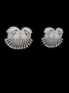 Boucles d'oreilles Art Déco de créateur en diamants naturels, sertis pavé en or 14 carats, diamants I-J SI, bijoux de luxe fabriqués par un fournisseur indien - Product Image 3